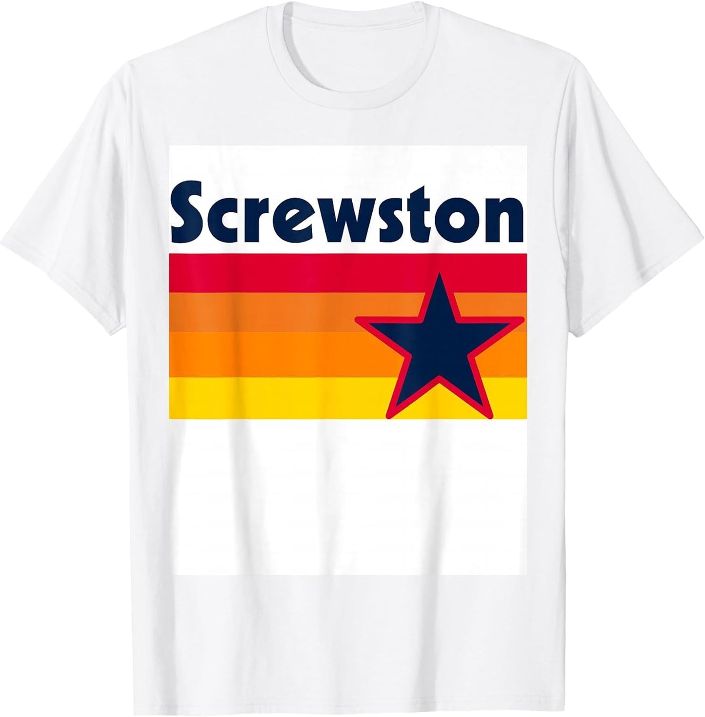 Screwston Texas H-Town Houston Retro White