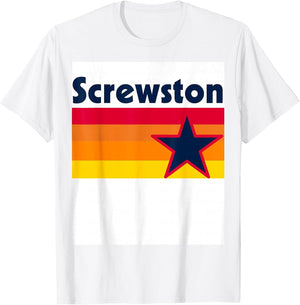 Screwston Texas H-Town Houston Retro White