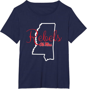Mississippi Ole Miss Rebels State Logo Officially Licensed