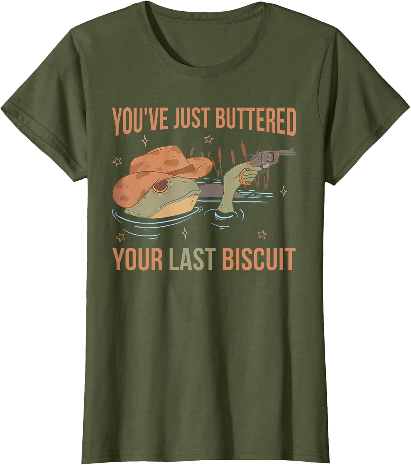 You've Just Buttered Your Last Biscuit Funny Western Frog