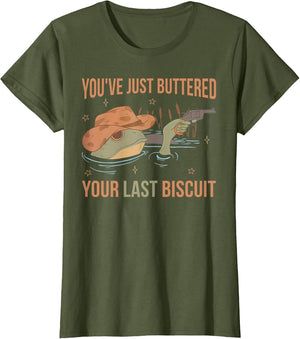 You've Just Buttered Your Last Biscuit Funny Western Frog