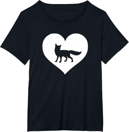 A Cute Purple or Pink Fox , Women's Plus, Black, 2X