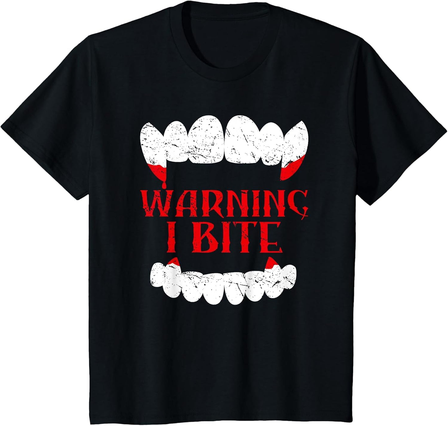 Halloween Vampire Design Warning I Bite Scary Vampire Funny