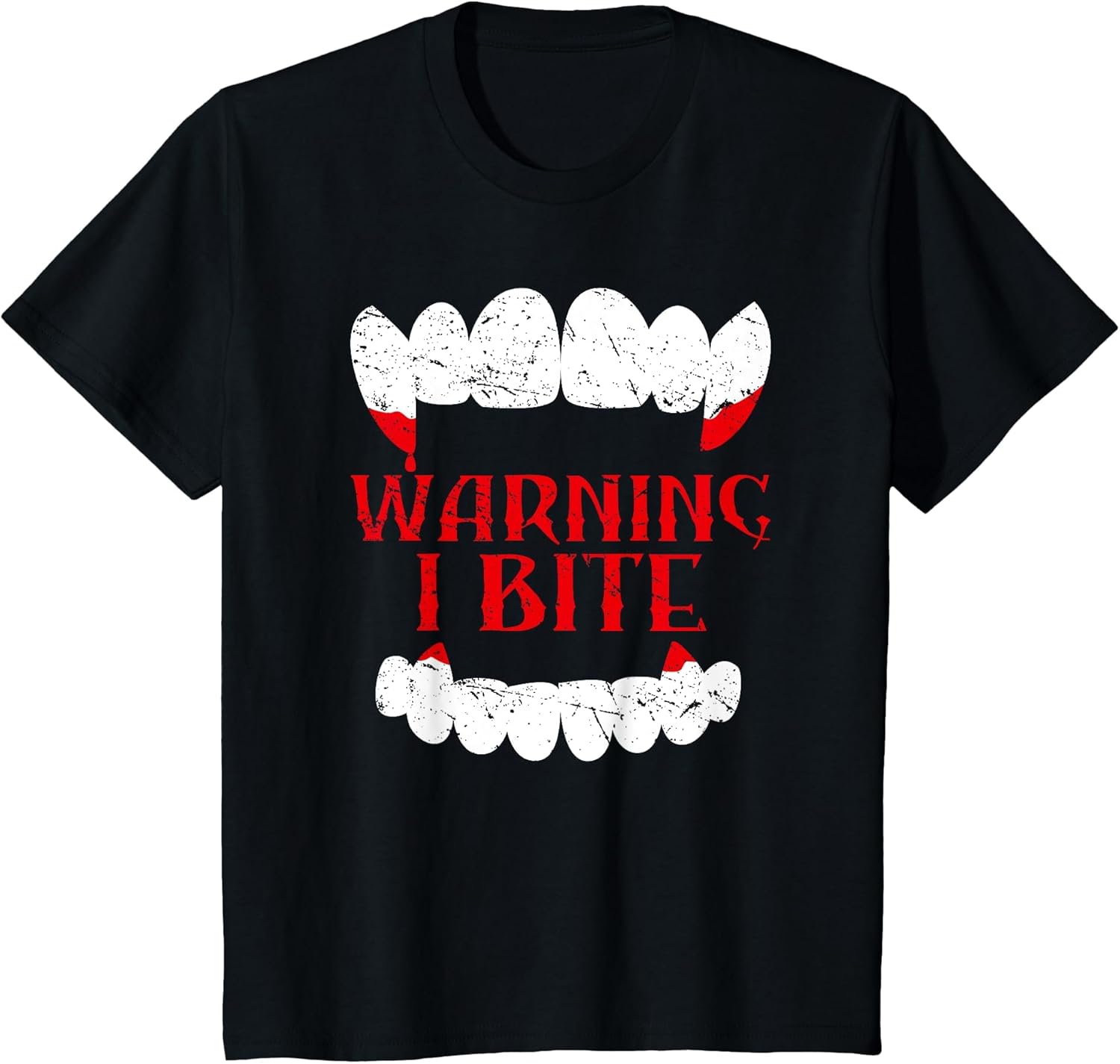 Halloween Vampire Design Warning I Bite Scary Vampire Funny