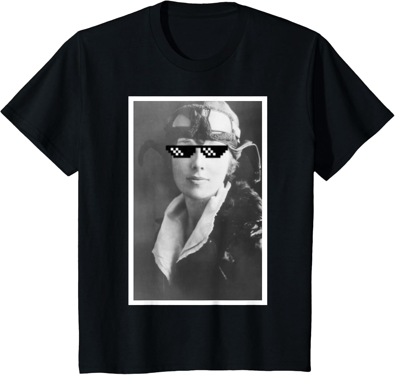 Funny Amelia Earhart Internet Meme Sunglasses T Shirt