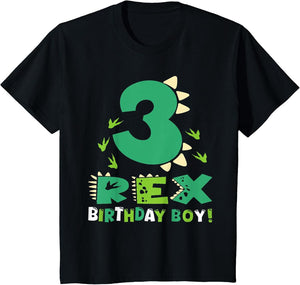 Kids Three Rex 3rd Birthday Third Dinosaur 3 Year Old Bday Boy