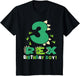 Kids Three Rex 3rd Birthday Third Dinosaur 3 Year Old Bday Boy