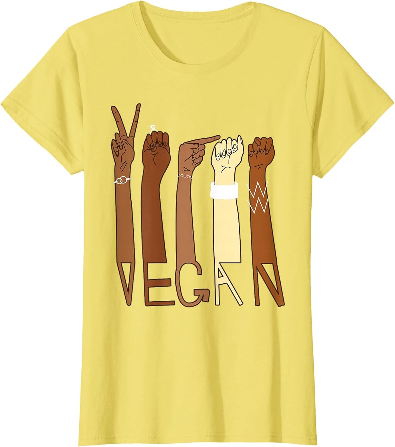 Vegan Shirt with ASL Hands Sign Language Inclusive Ethical