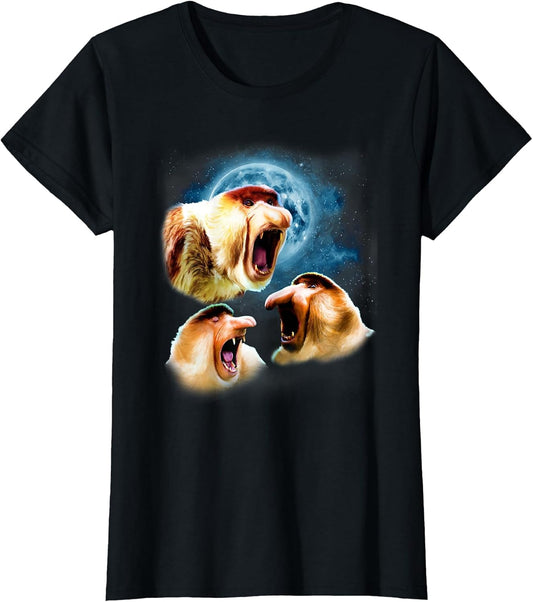 Howling at The Moon Shirt - Funny Proboscis Monkey