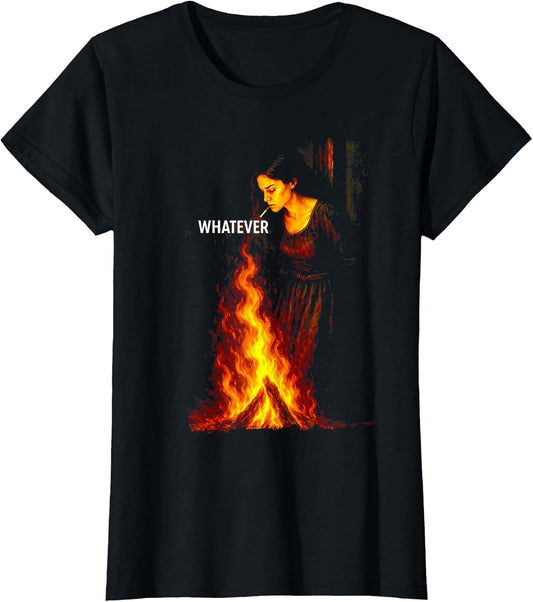 Burning Smoking Witch Pyre, Halloween Dark Humor Gothic