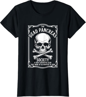 Dead Pancreas Society Shirt Skull Funny Diabetes Awareness
