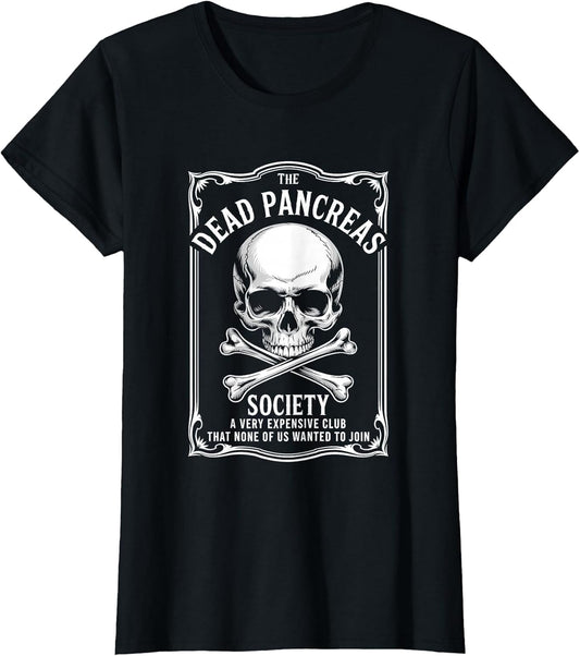 Dead Pancreas Society Shirt Skull Funny Diabetes Awareness