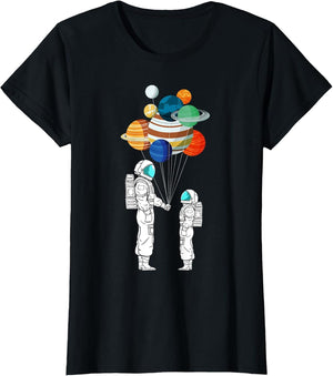 Astronaut Balloon Planets Space Moon Galaxy Stars Spaceship