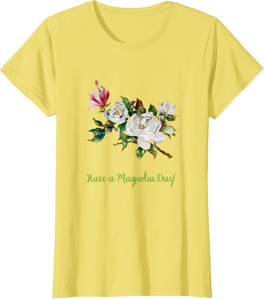 Fun Magnolia Floral Women T Shirt