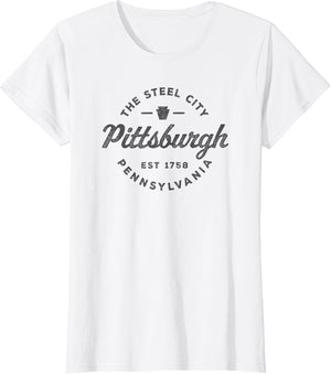 Vintage Pittsburgh Circle Logo Men Retro Throwback Souvenir