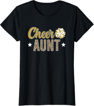 Cheer Aunt Leopard Cheerleading Auntie Cheerleader Aunt
