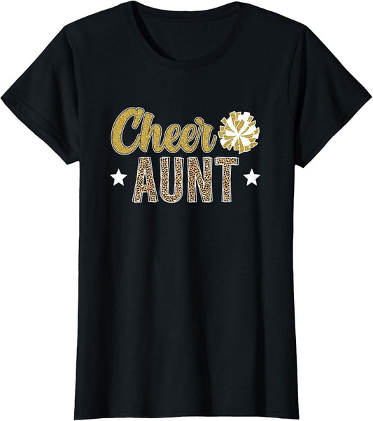 Cheer Aunt Leopard Cheerleading Auntie Cheerleader Aunt