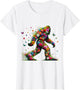 Floral Bigfoot Colorful Flower Power Hippie Sasquatch Art