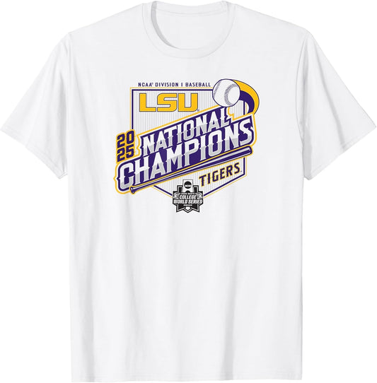 LSU Tigers Baseball National Champs 2025 MCWS Base White
