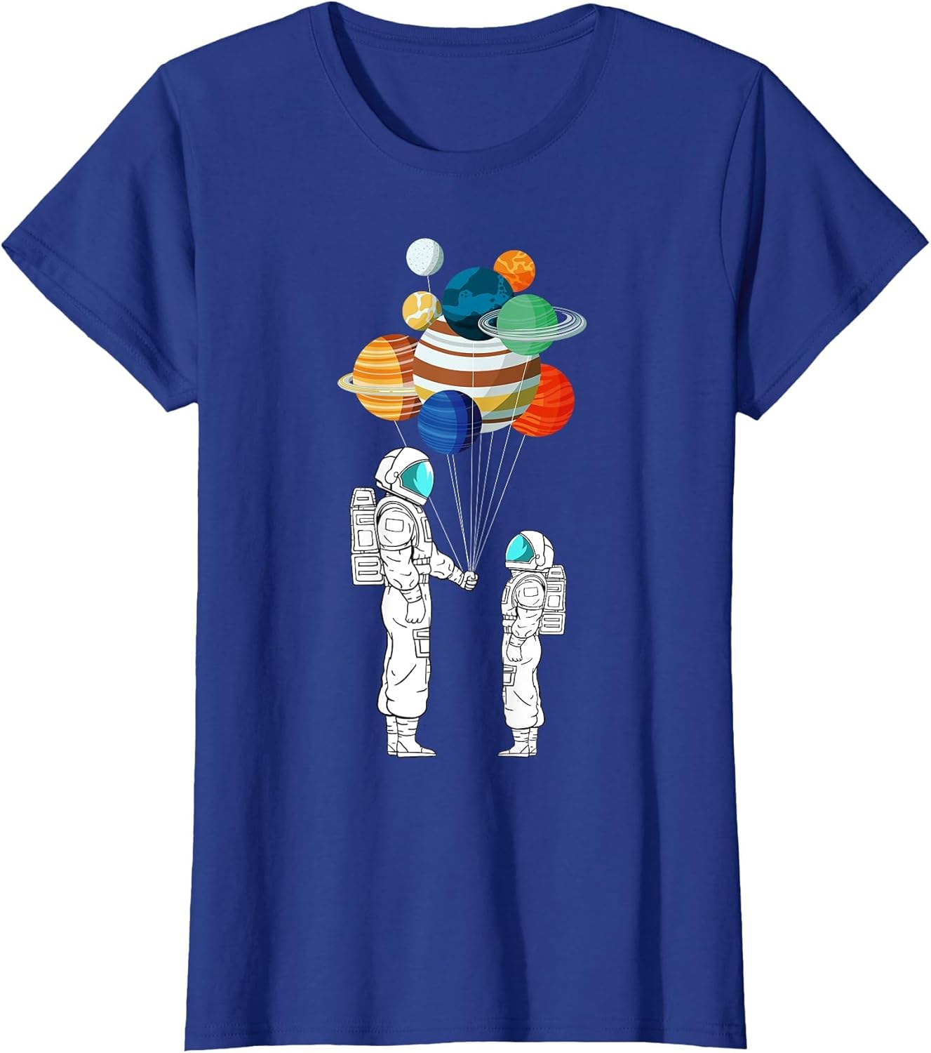 Astronaut Balloon Planets Space Moon Galaxy Stars Spaceship