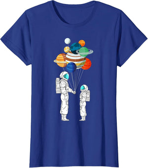 Astronaut Balloon Planets Space Moon Galaxy Stars Spaceship