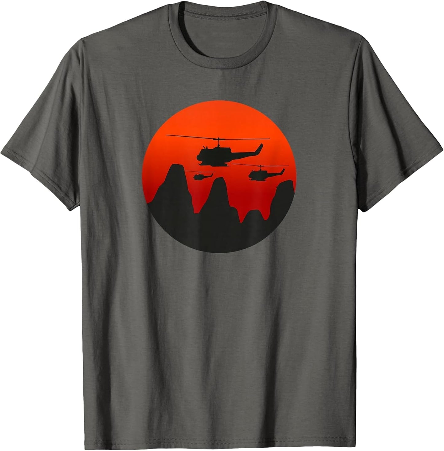 UH-1 Huey Retro Helicopter Vintage Sunset Vietnam Chopper