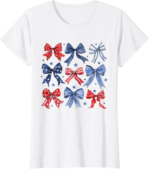 4th of July Coquette Bow Ribbon Red White and Blue