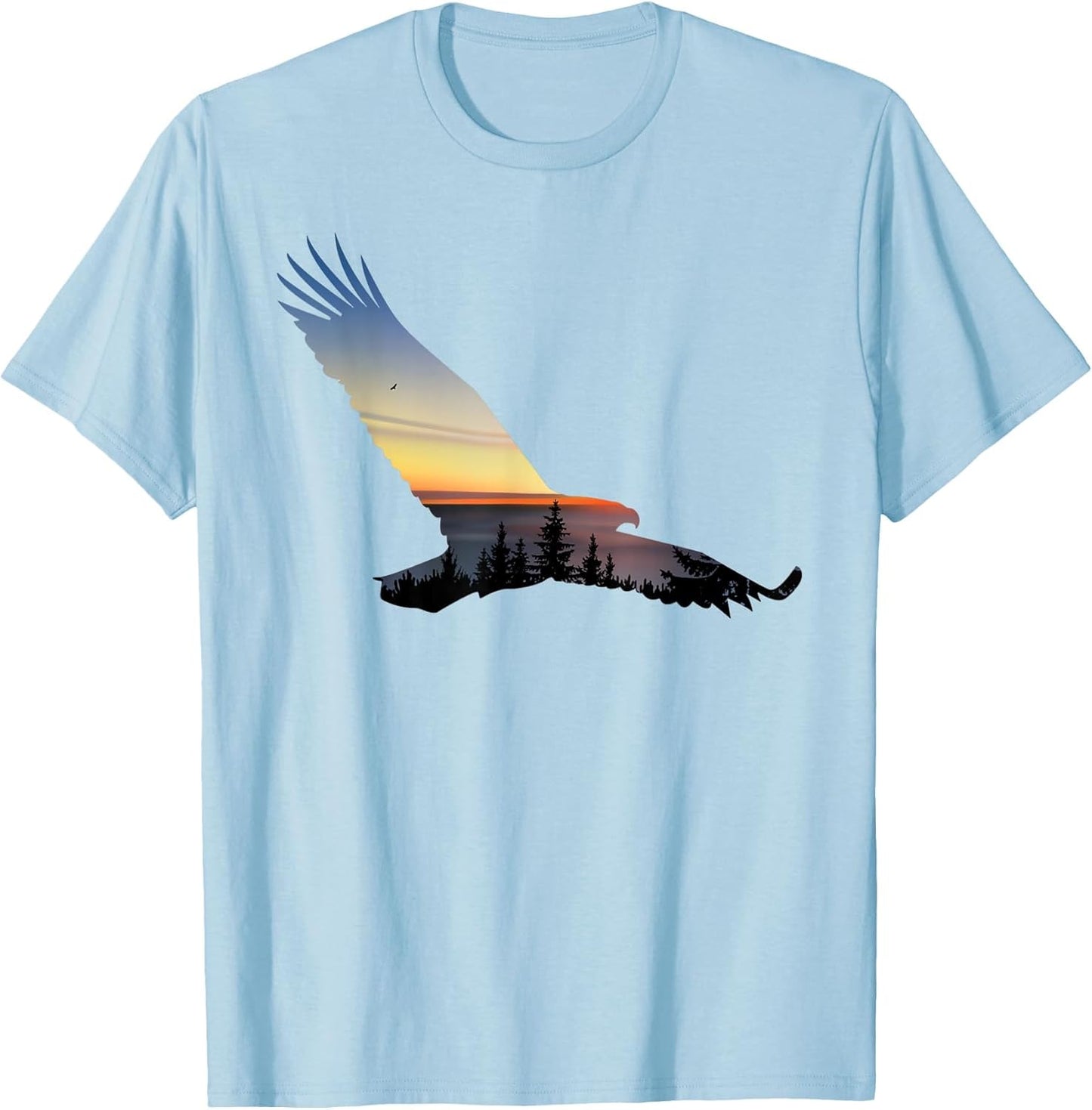 Lovely Flying Eagle Trippy Forest Sky Silhouette