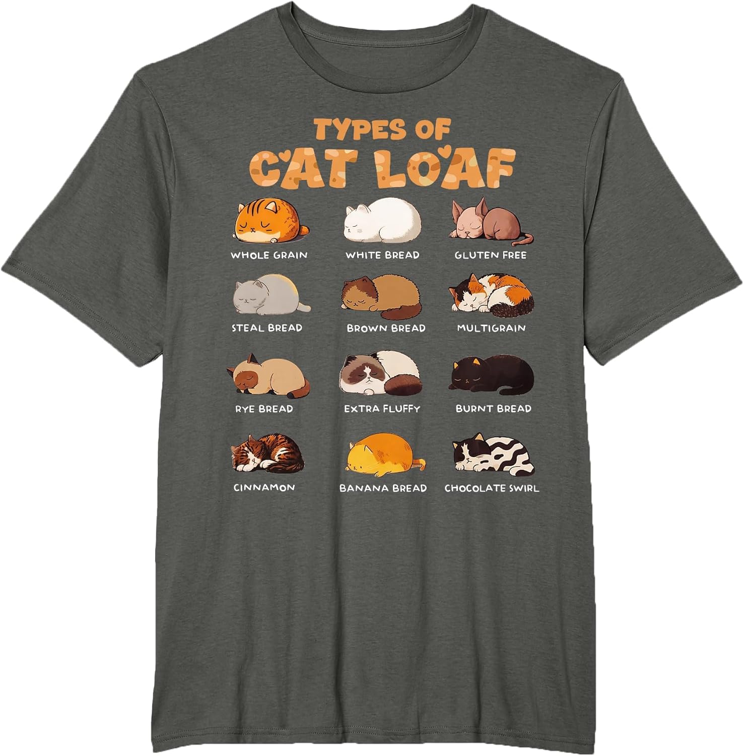 Types of Cat Loaf Cat Bread Funny Cat Lover Kids Boys