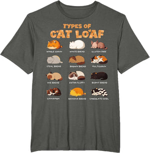 Types of Cat Loaf Cat Bread Funny Cat Lover Kids Boys