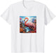 Flamingo Colorful River Mountains Flowers Graphic