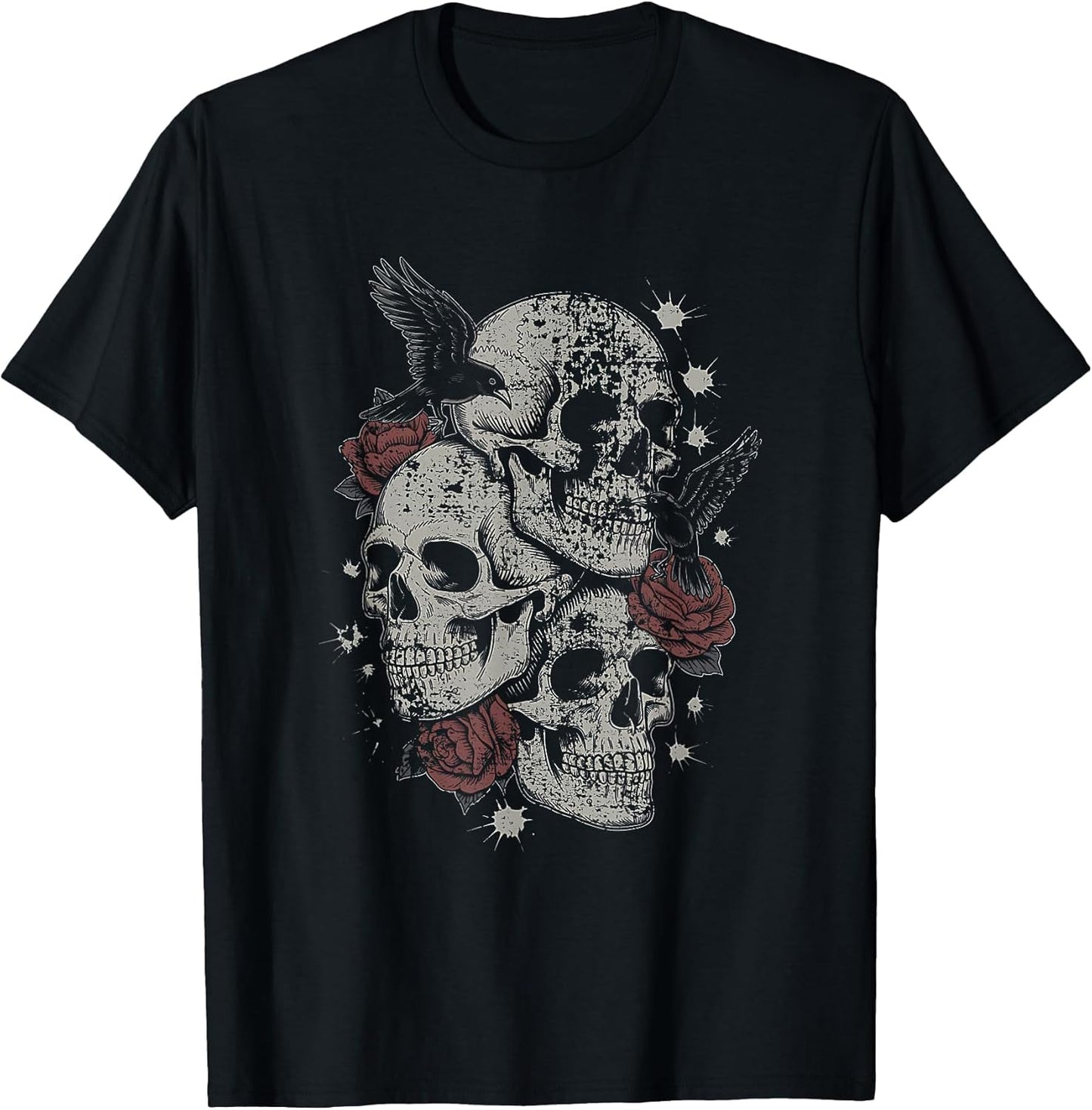 Roses and Skulls Elder Emo Grunge Punk Graphic Goth Gothic