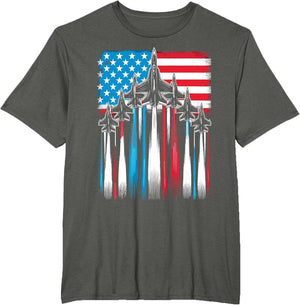 Patriotic Airplane Fighter Jet USA Flag 4th of July