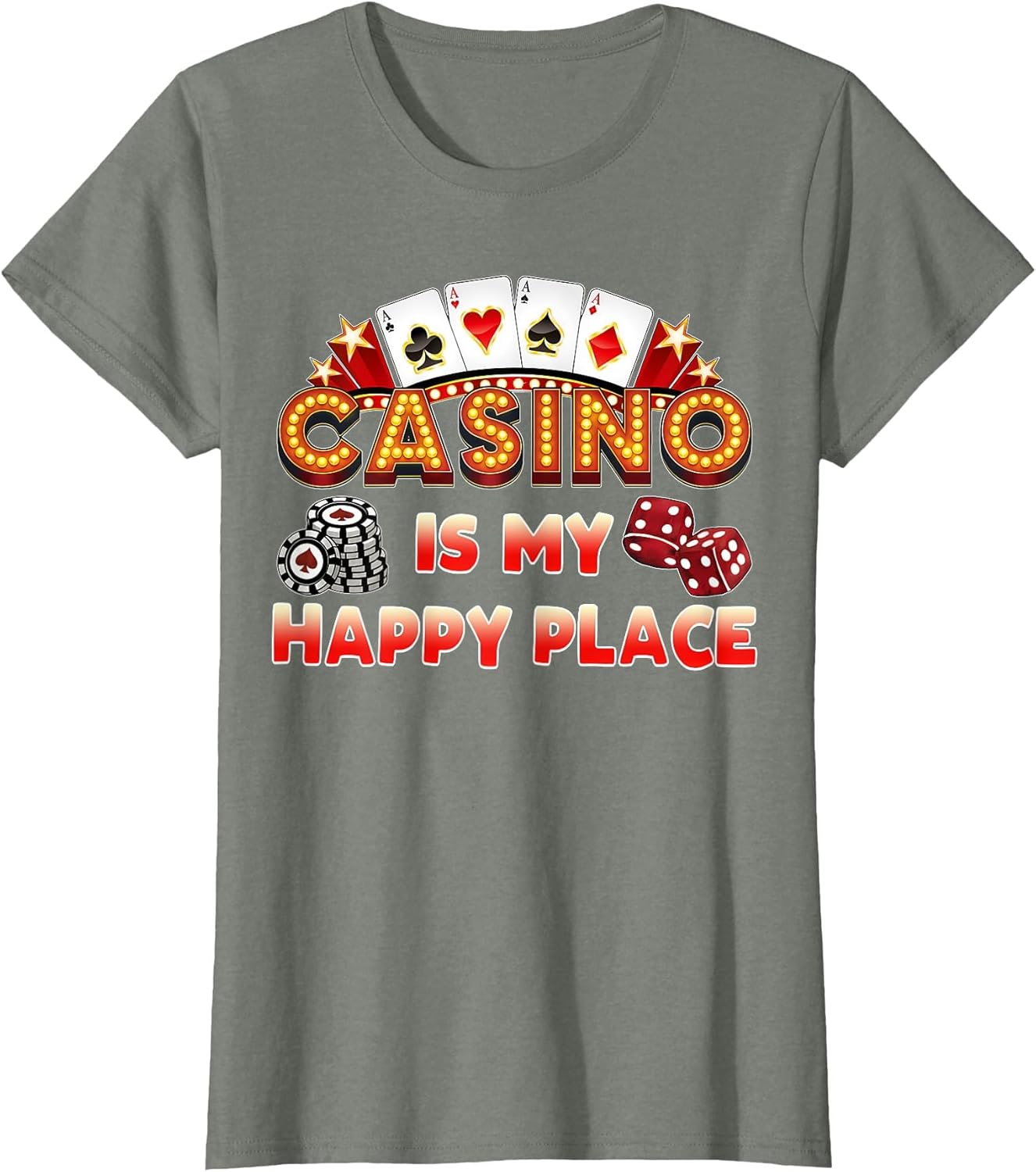 Casino is My Happy Place Funny Gambling Poker Chips