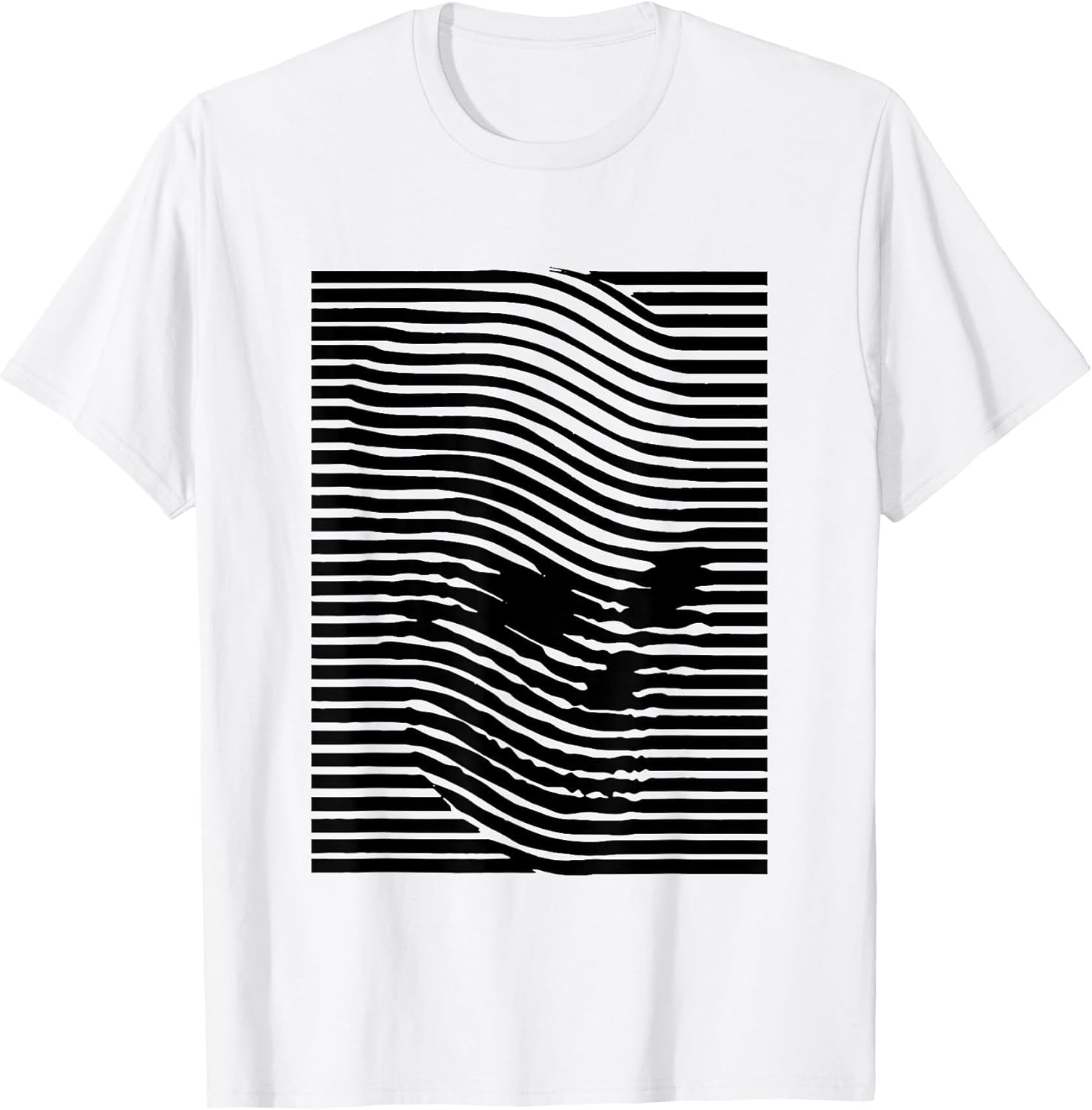 Optical Illusion Skull Stripes Effect & T Shirt Design