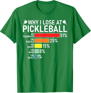 Why I Lose at Pickleball Funny Pickleball Player Humor Chart