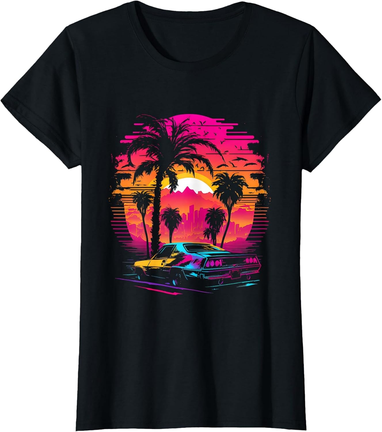 Retrowave Synthwave Aesthetic Sports Car 80s 90s