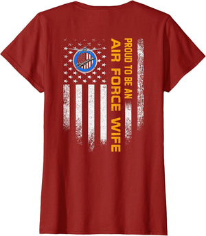 Vintage USA Flag Proud to Be an US Air Force Veteran Wife
