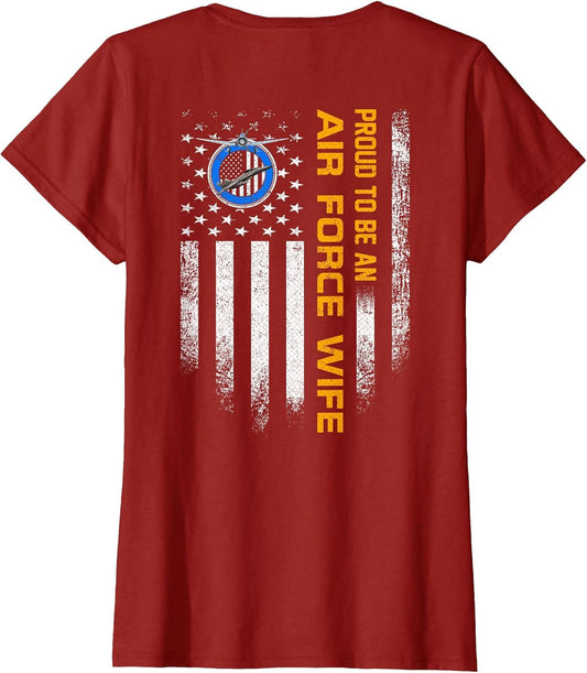 Vintage USA Flag Proud to Be an US Air Force Veteran Wife