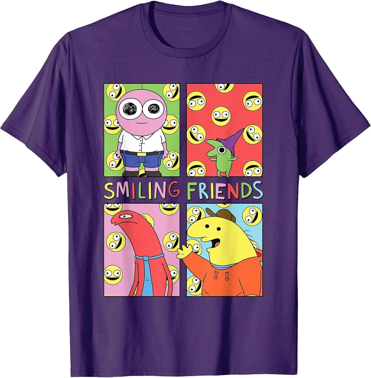 Smiling Friends Pop Art Character Grid Funny Cartoon