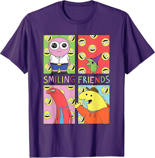 Smiling Friends Pop Art Character Grid Funny Cartoon
