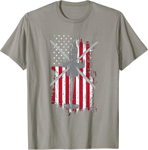 AH-64 Apache American Flag Military Gunship Shirt