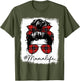 Mama Mom Life Shirts Red Plaid Bandana Messy Bun