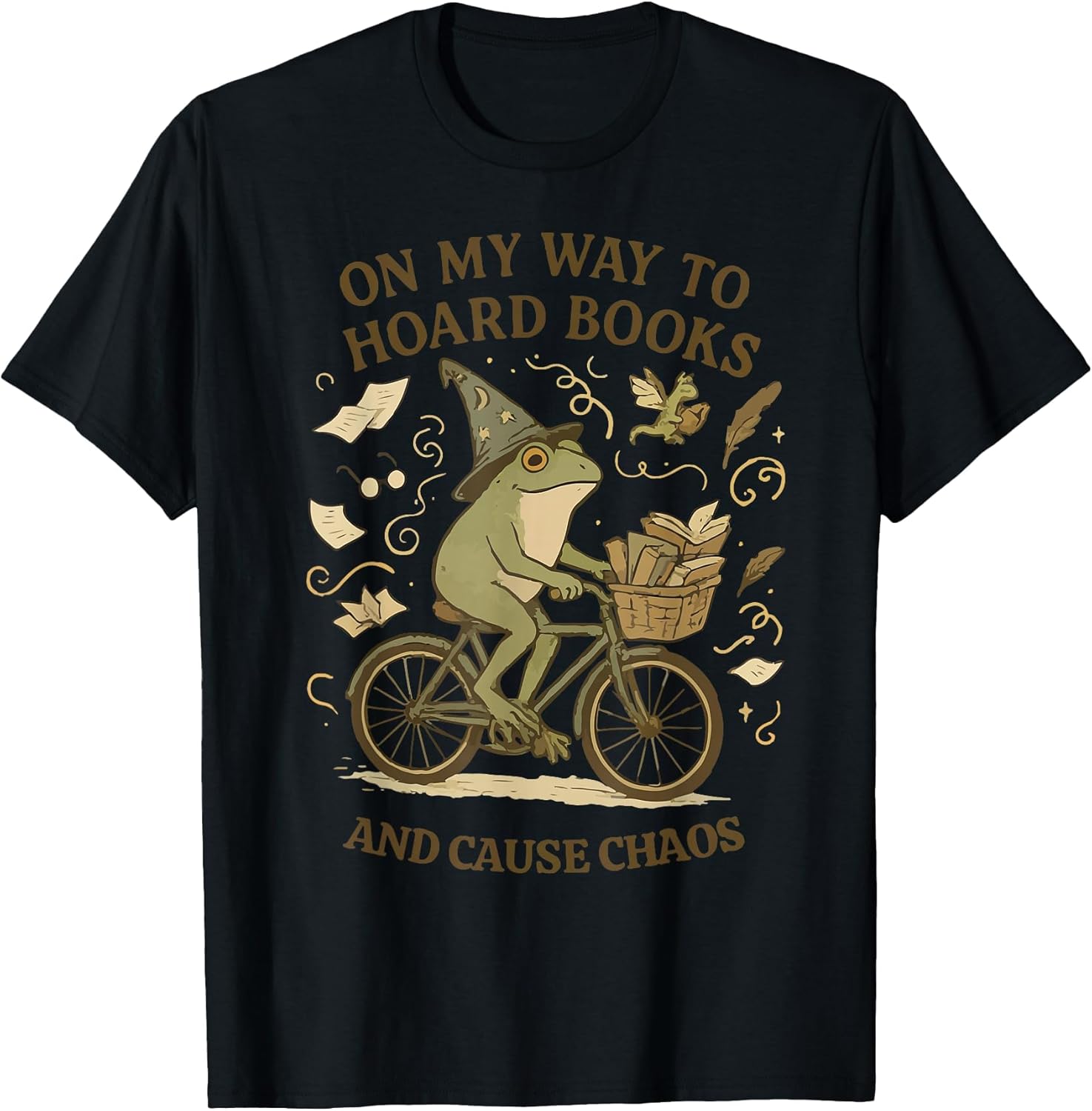 On My Way to Hoard Books and Cause Chaos Funny Frog