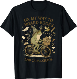 On My Way to Hoard Books and Cause Chaos Funny Frog
