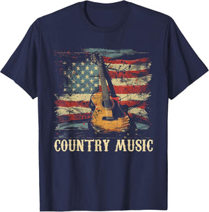 Country Music - Outlaw Western USA Patriotic Vintage Guitar