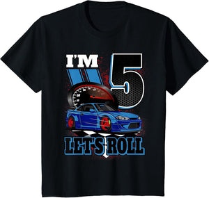 5 Year Old Race Car Birthday Shirt 5th Birthday Racing Gift