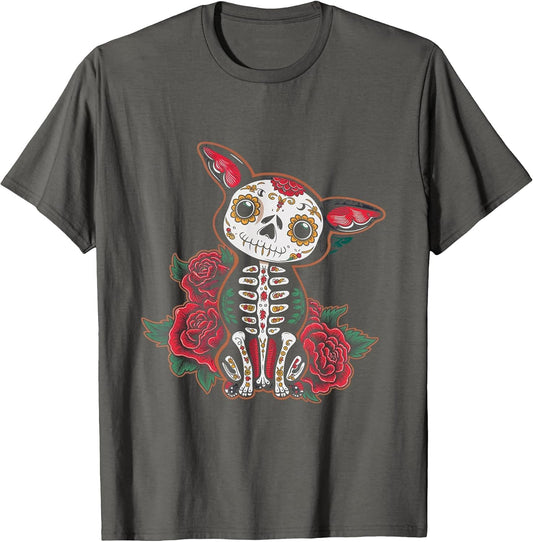 Calavera Chihuahua Skeleton Floral Cute Mexican Art