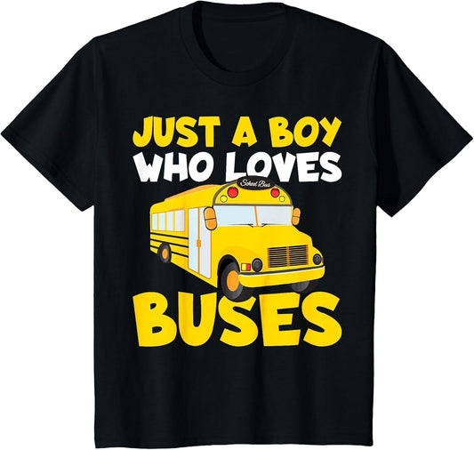 Kids School Bus Costume Just a Boy who Loves Buses