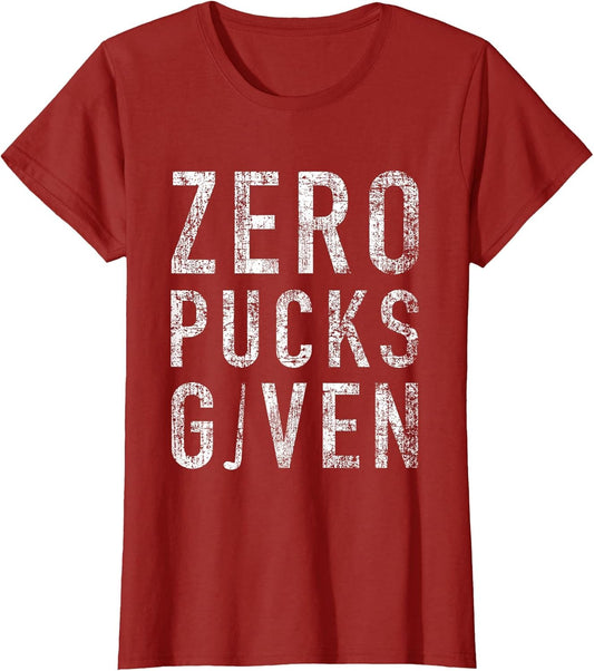 Zero Pucks Given Funny Rude Ice Hockey Stick Pun